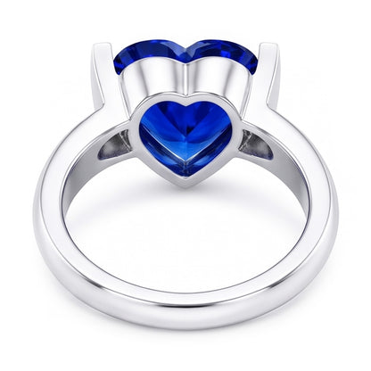Natural Sapphire Ring 3ct - White Gold 14K