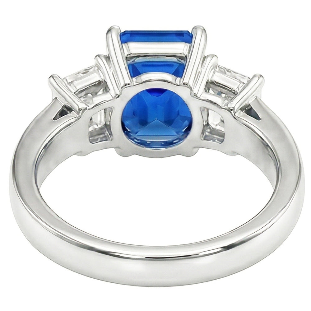 Natural Sapphire Ring 3ct - White Gold 14K