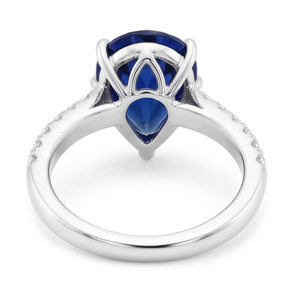 Natural Sapphire Ring 3ct - White Gold 14K