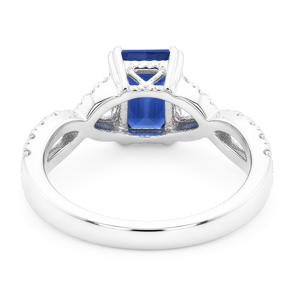 Natural Sapphire Ring 3ct - White Gold 14K