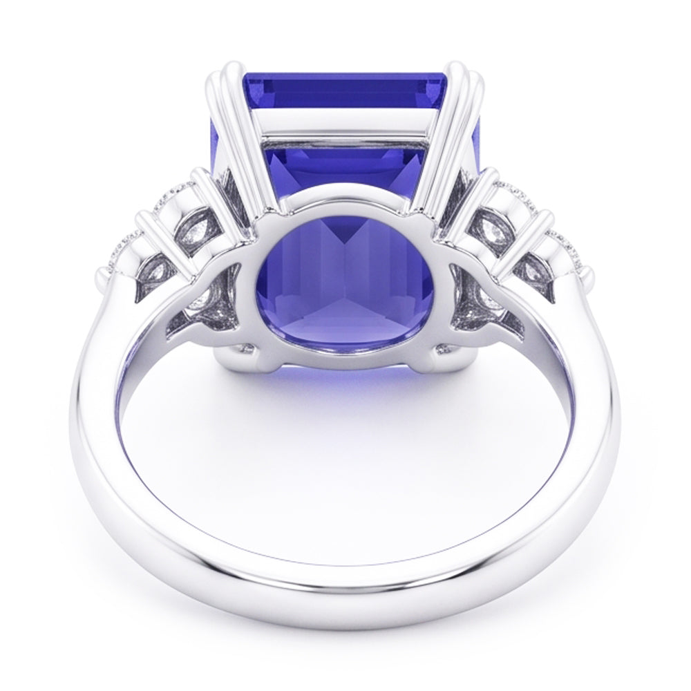 Natural Sapphire Ring 3ct - White Gold 14K