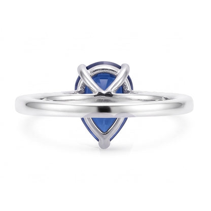 Natural Sapphire Ring 3ct - White Gold 14K