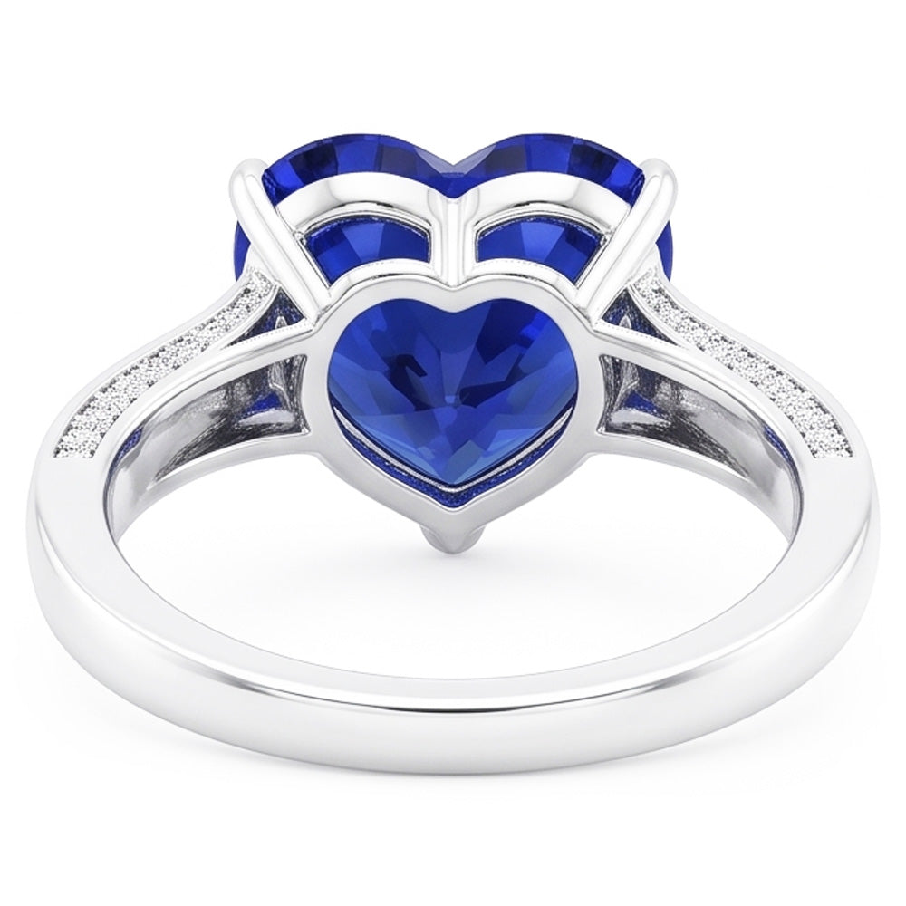 Natural Sapphire Ring 3ct - White Gold 14K