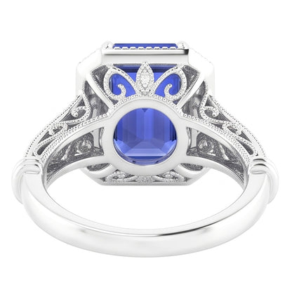 Natural Sapphire Ring 3ct - White Gold 14K