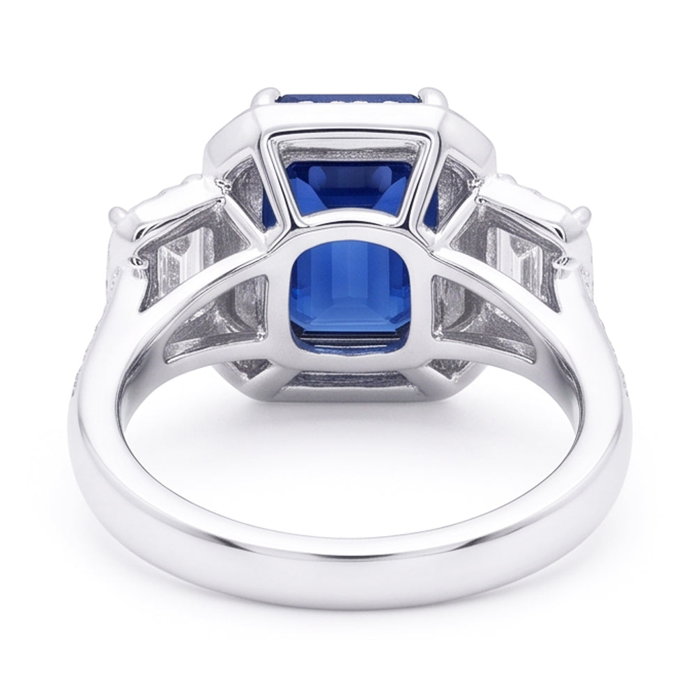 Natural Sapphire Ring 3ct - White Gold 14K