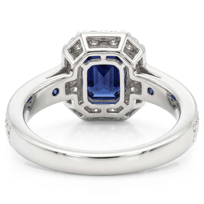 Natural Sapphire Ring 3ct - White Gold 14K