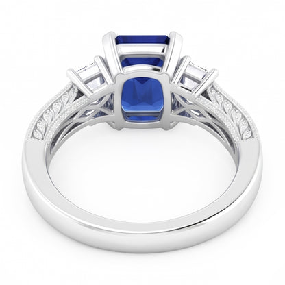 Natural Sapphire Ring 3ct - White Gold 14K