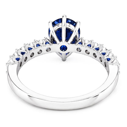 Natural Sapphire Ring 3ct - White Gold 14K