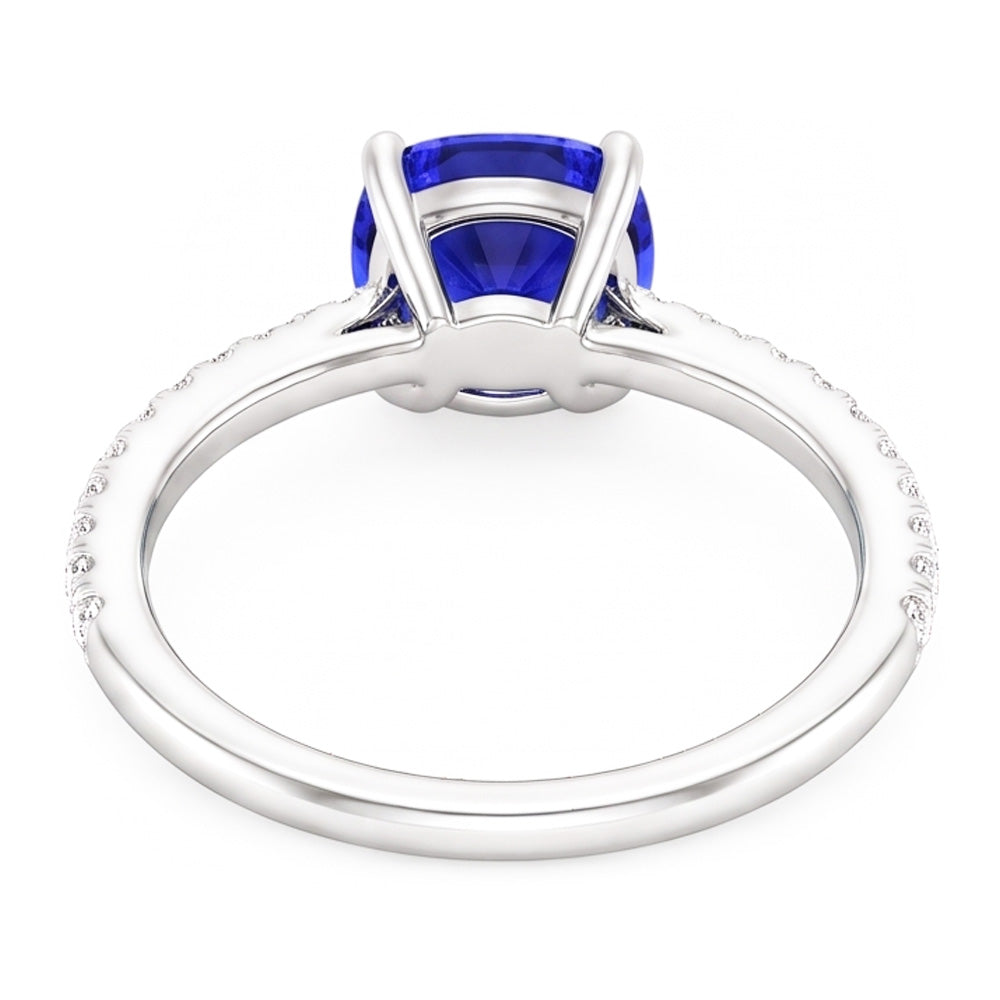 Natural Sapphire Ring 3ct - White Gold 14K