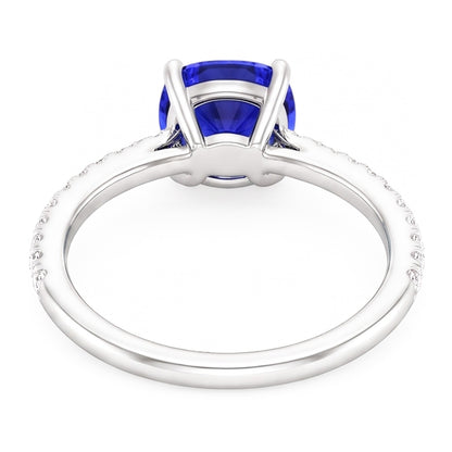 Natural Sapphire Ring 3ct - White Gold 14K