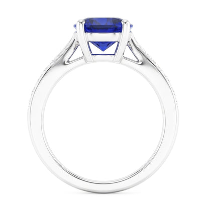 Natural Sapphire Ring 3ct - White Gold 14K
