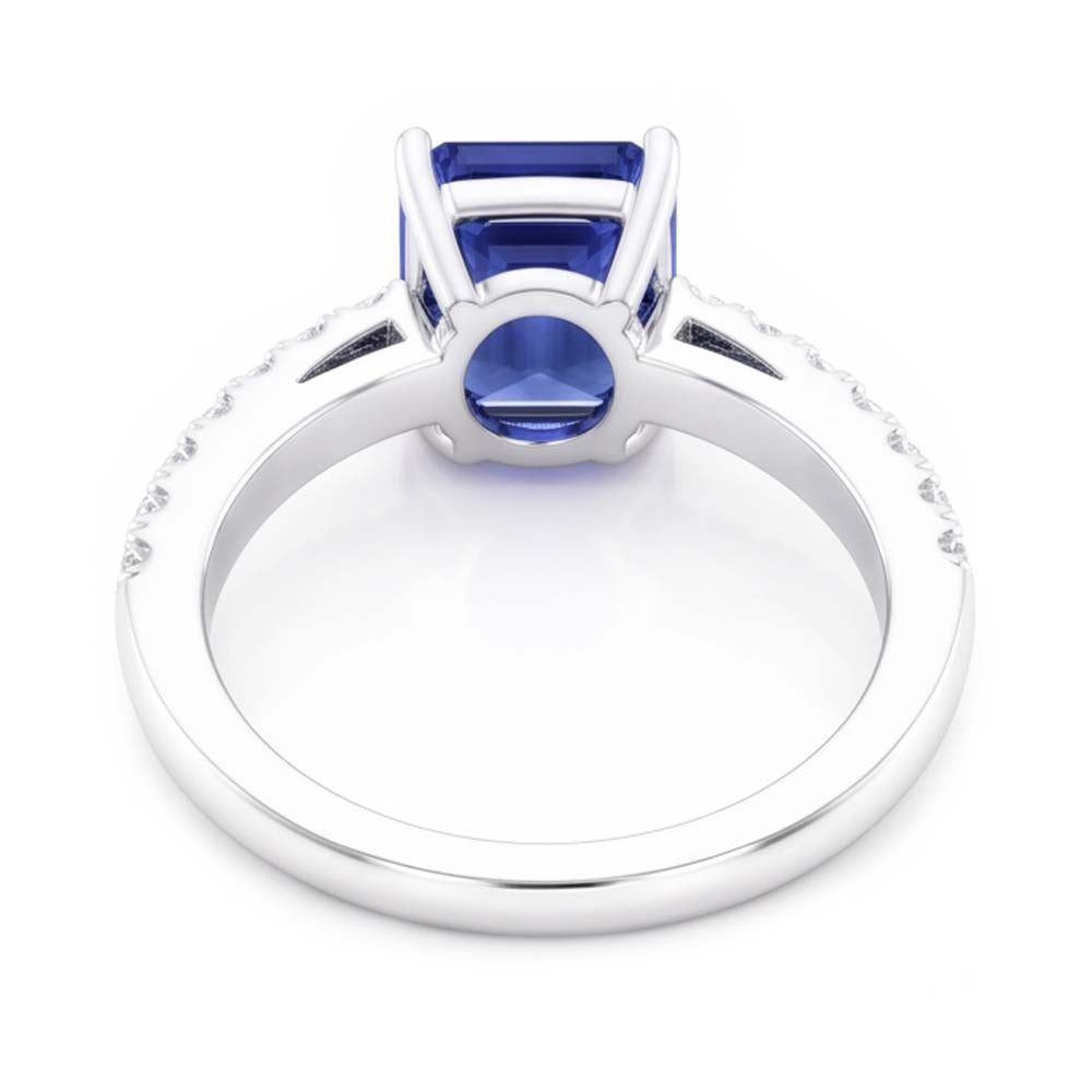 Natural Sapphire Ring 3ct - White Gold 14K