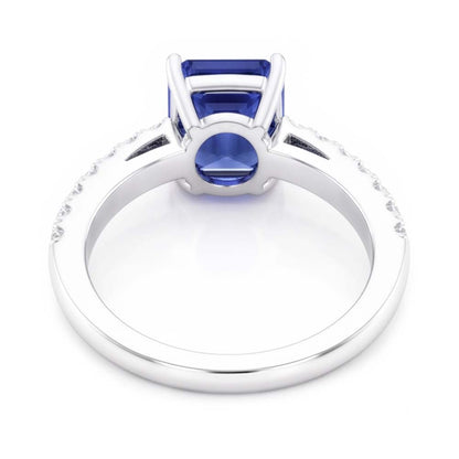 Natural Sapphire Ring 3ct - White Gold 14K