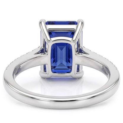 Natural Sapphire Ring 3ct - White Gold 14K