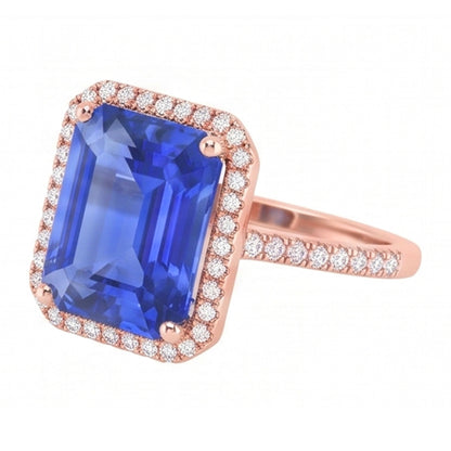 Natural Sapphire Ring 4.50ct - Rose Gold 14K