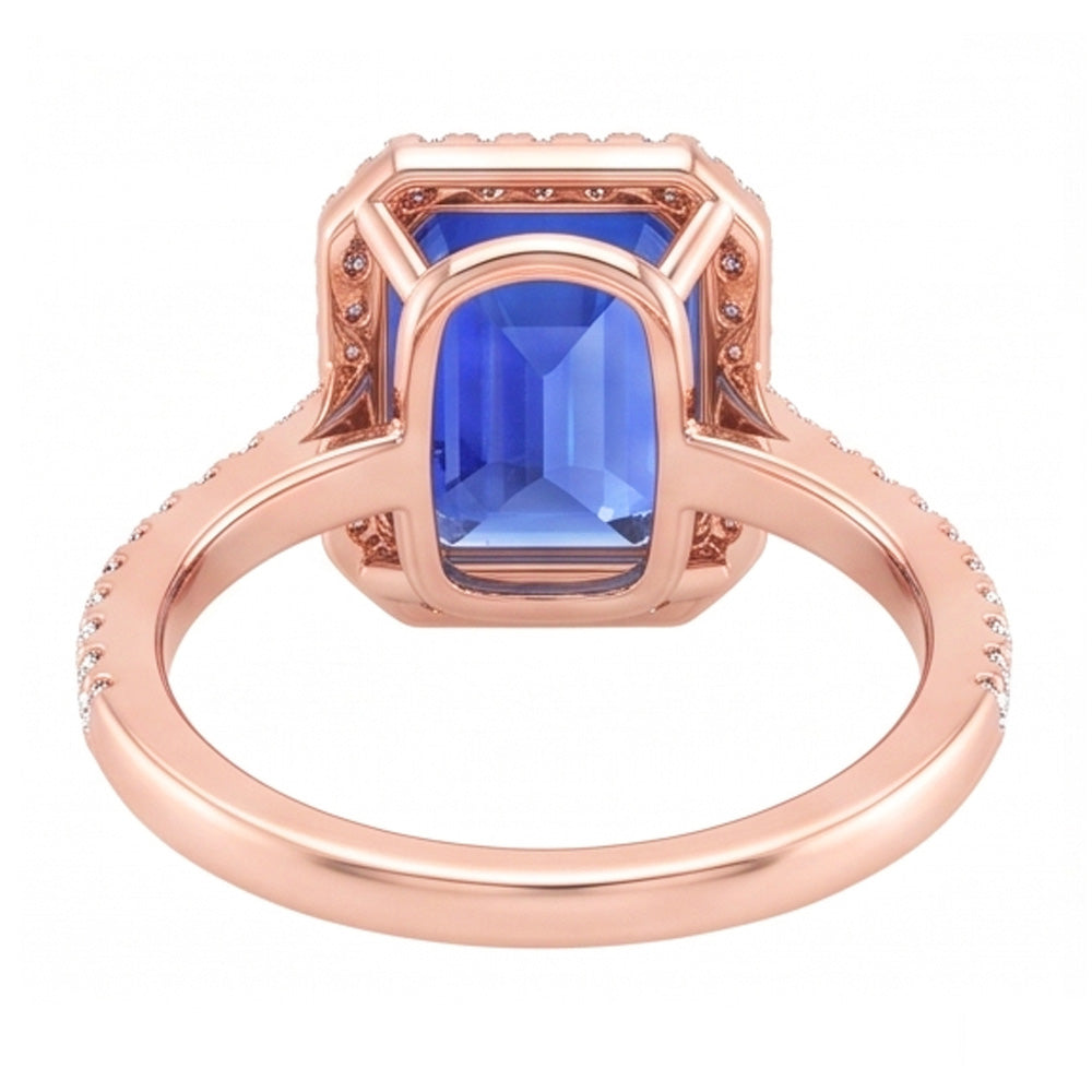 Natural Sapphire Ring 4.50ct - Rose Gold 14K
