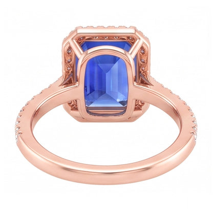 Natural Sapphire Ring 4.50ct - Rose Gold 14K