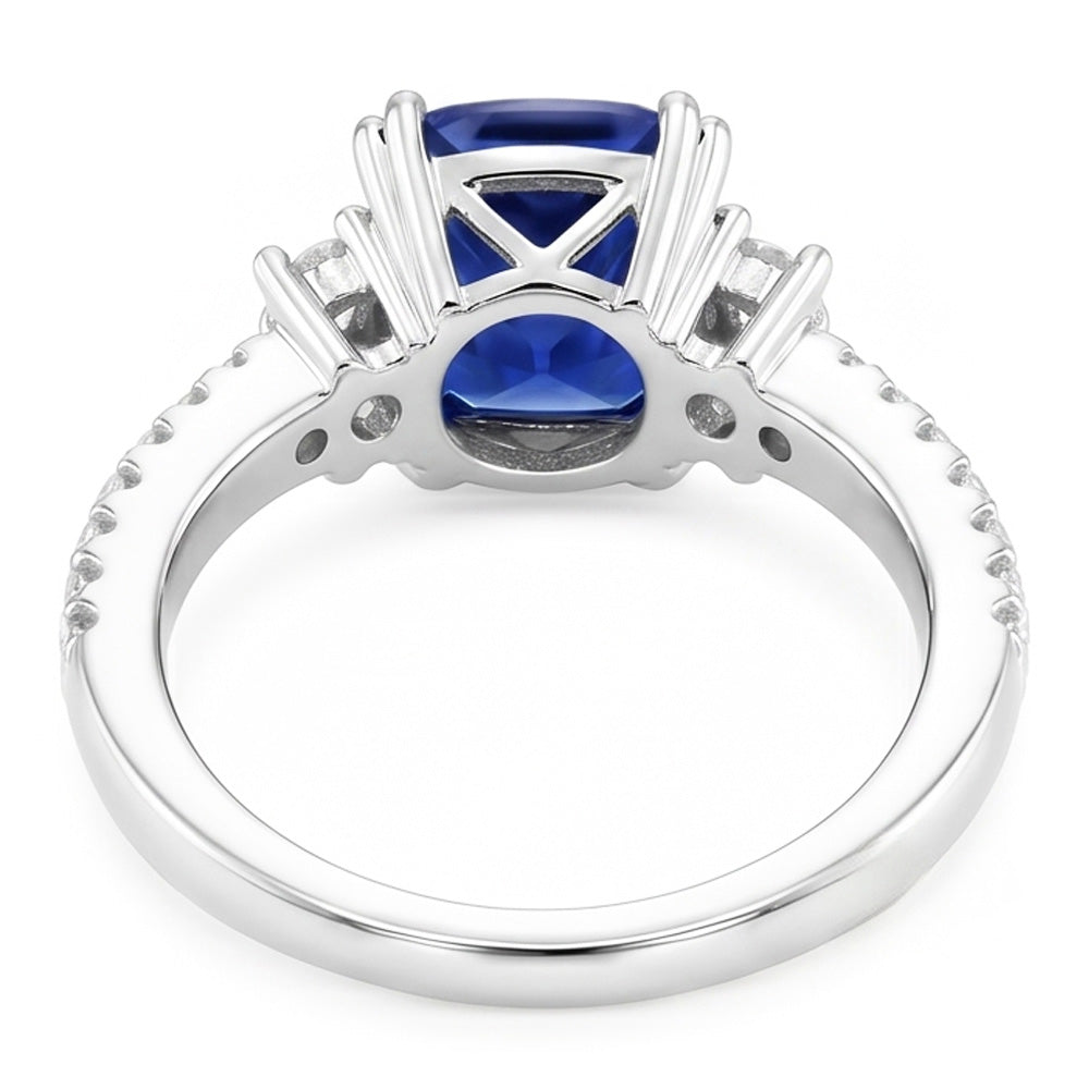 Natural Sapphire Ring 4.50ct - White Gold 14K