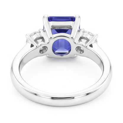 Natural Sapphire Ring 4.50ct - White Gold 14K