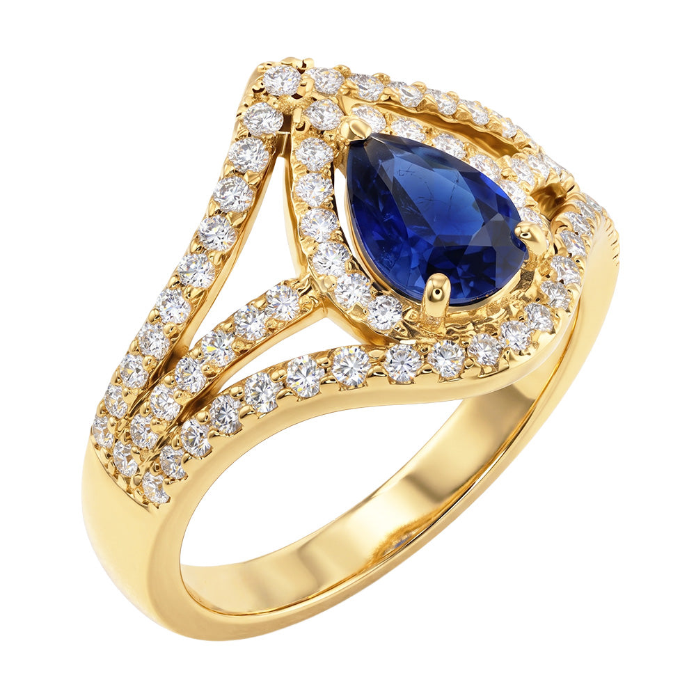 Natural Sapphire Ring 4.50ct - Yellow Gold 14K