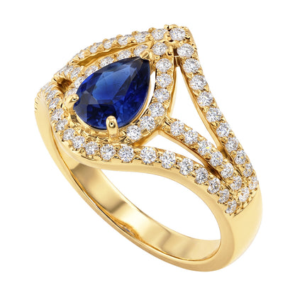 Natural Sapphire Ring 4.50ct - Yellow Gold 14K