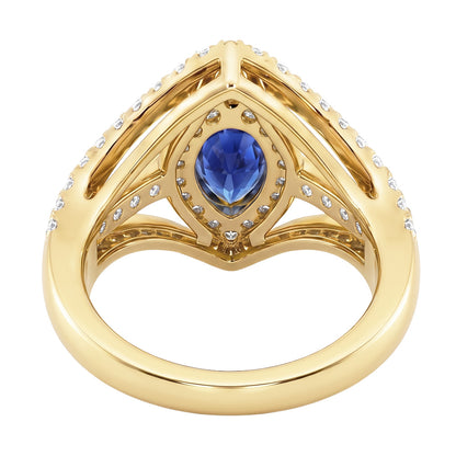 Natural Sapphire Ring 4.50ct - Yellow Gold 14K