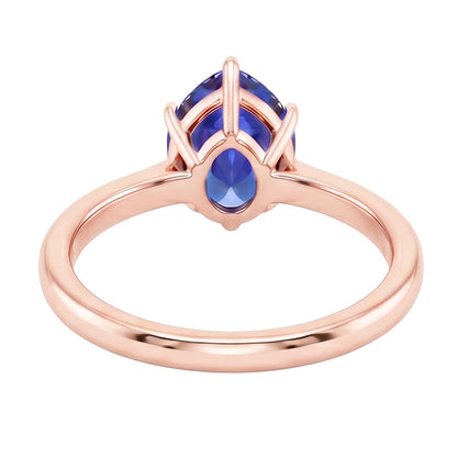 Natural Sapphire Ring 4ct - Rose Gold 14K