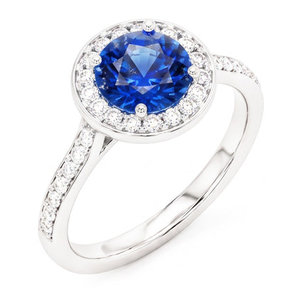 Natural Sapphire Ring 4ct - White Gold 14K