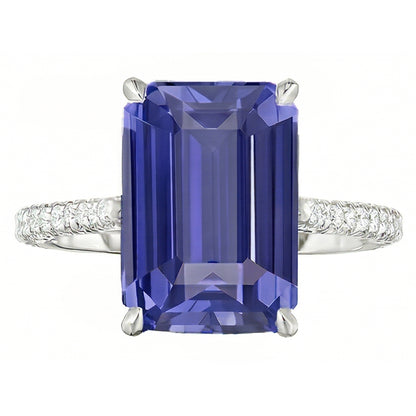 Natural Sapphire Ring 4ct - White Gold 14K