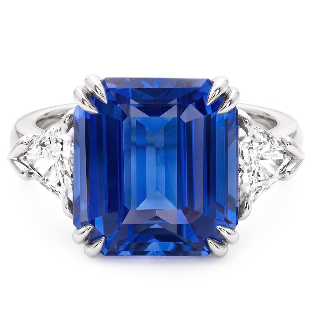 Natural Sapphire Ring 4ct - White Gold 14K