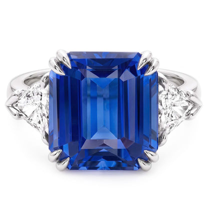 Natural Sapphire Ring 4ct - White Gold 14K