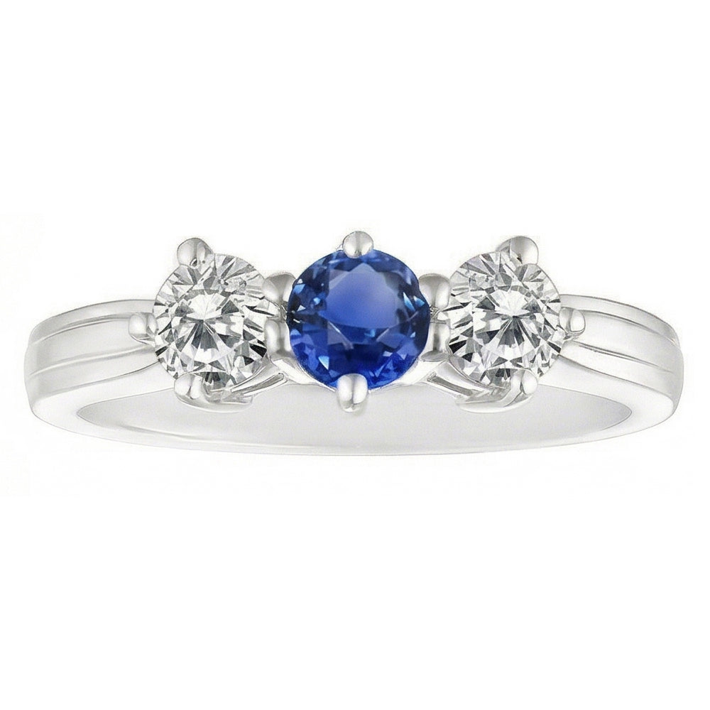 Natural Sapphire Ring 4ct - White Gold 14K