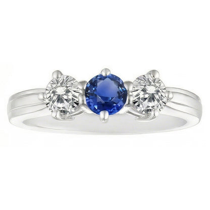 Natural Sapphire Ring 4ct - White Gold 14K
