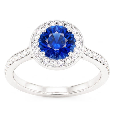 Natural Sapphire Ring 4ct - White Gold 14K