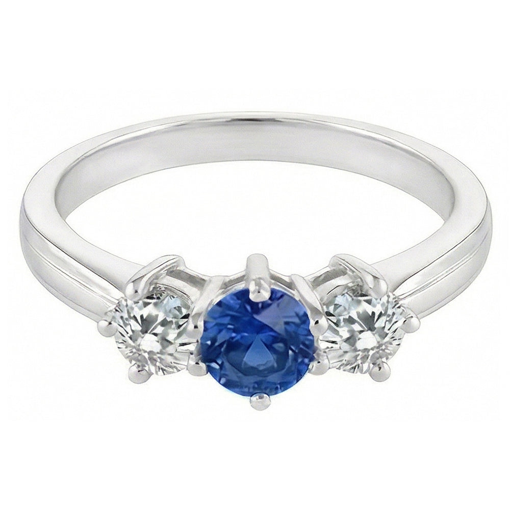 Natural Sapphire Ring 4ct - White Gold 14K