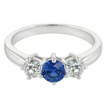 Natural Sapphire Ring 4ct - White Gold 14K