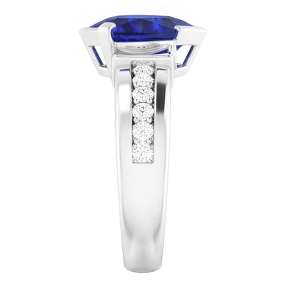 Natural Sapphire Ring 4ct - White Gold 14K