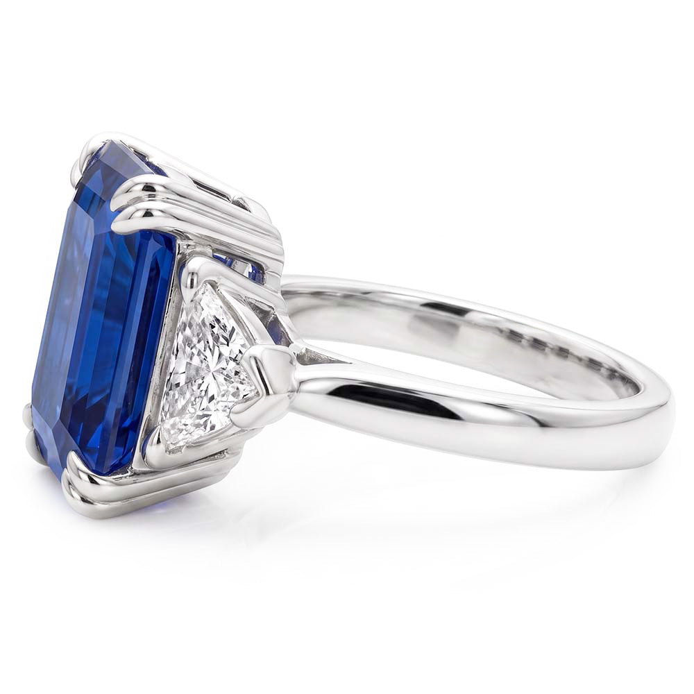 Natural Sapphire Ring 4ct - White Gold 14K