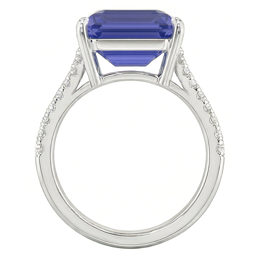 Natural Sapphire Ring 4ct - White Gold 14K