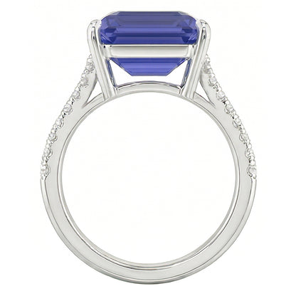 Natural Sapphire Ring 4ct - White Gold 14K