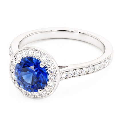 Natural Sapphire Ring 4ct - White Gold 14K