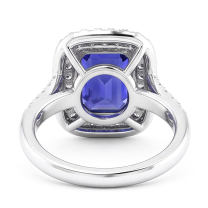 Natural Sapphire Ring 4ct - White Gold 14K