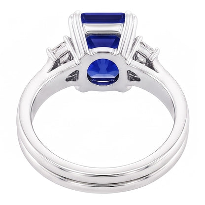 Natural Sapphire Ring 4ct - White Gold 14K