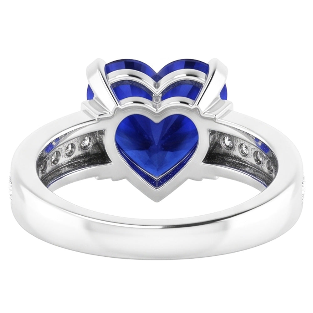 Natural Sapphire Ring 4ct - White Gold 14K