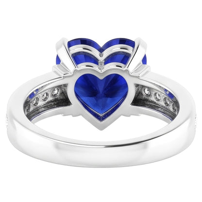 Natural Sapphire Ring 4ct - White Gold 14K