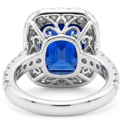 Natural Sapphire Ring 4ct - White Gold 14K