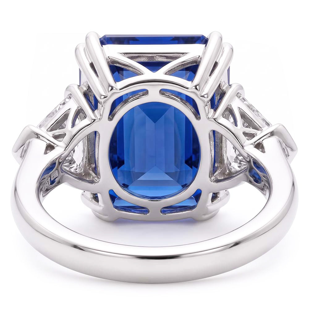 Natural Sapphire Ring 4ct - White Gold 14K
