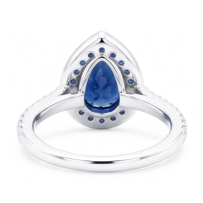Natural Sapphire Ring 4ct - White Gold 14K