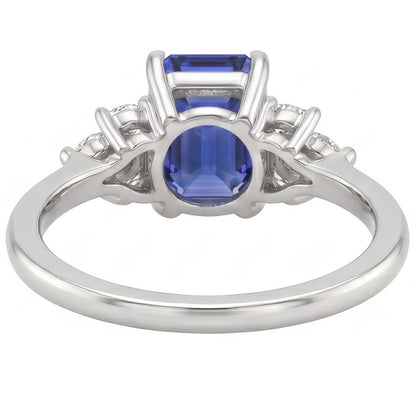 Natural Sapphire Ring 4ct - White Gold 14K