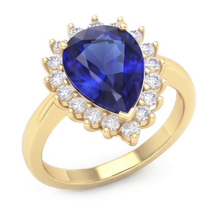 Natural Sapphire Ring 4ct - Yellow Gold 14K